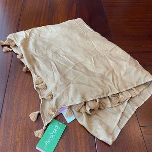NWT Lilly Pulitzer gold tassel Lana wrap/scarf